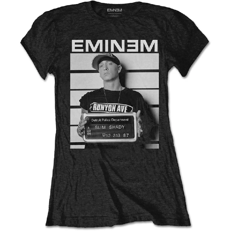 Eminem Ladies T-Shirt: Arrest V-Neck T-Shirt Long Sleeve Cotton