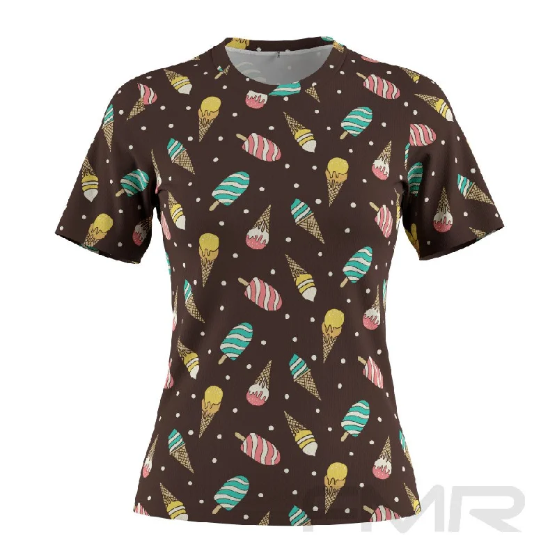 FMR Ice Cream Women's Short Sleeve T-Shirt Asymmetrical Pockets Print