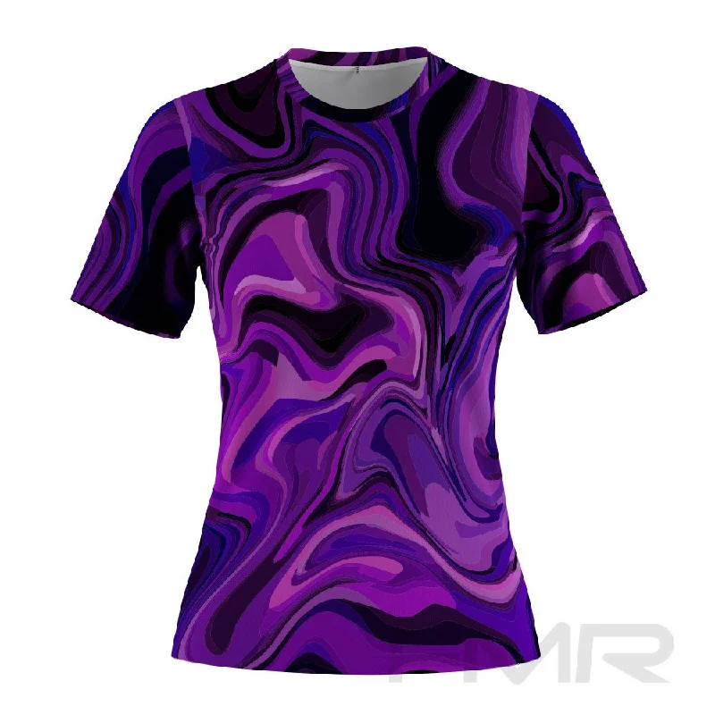 FMR Women's Purple Short Sleeve T-Shirt Graphic T-Shirt Round Neck Polyester