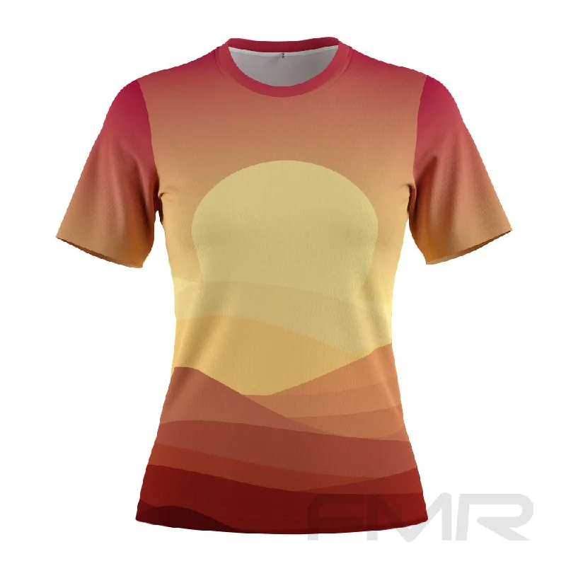 FMR Women's Dune Sunset  Performance Short Sleeve T-Shirt Ribbed T-Shirt High Neck Heavyweight