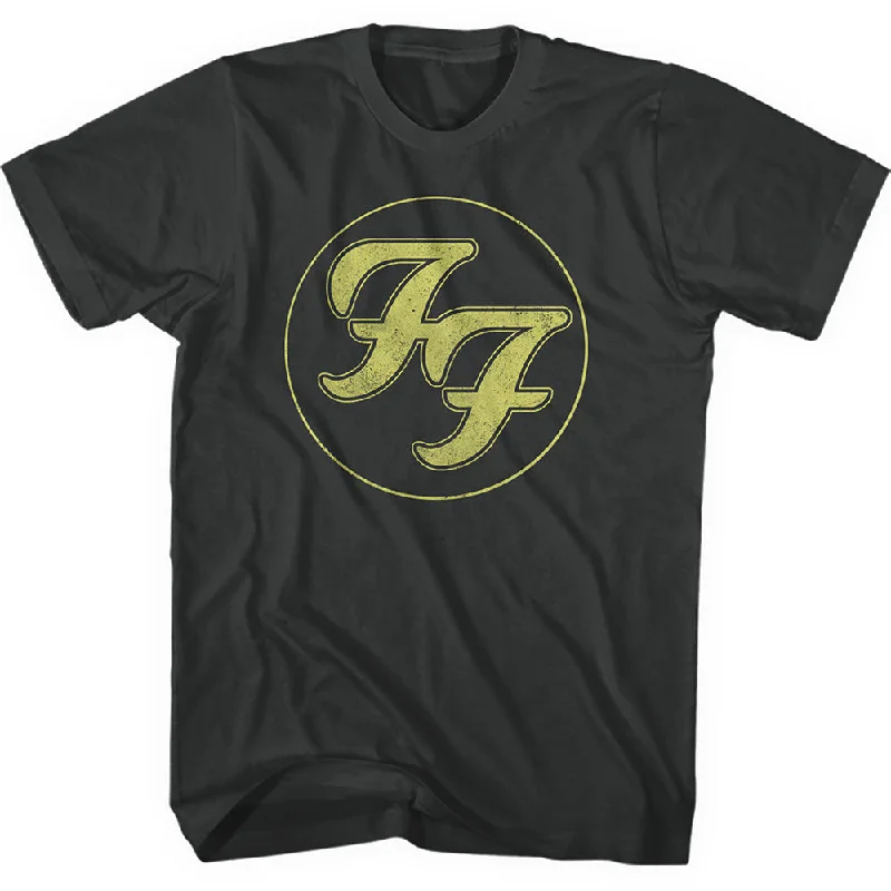 Foo Fighters | Official Band T-Shirt | Gold FF Logo Cashmere Blend Cotton Blend Poly Blend