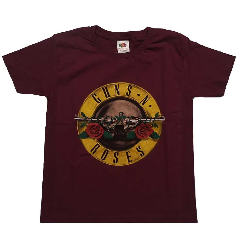 Guns N' Roses Kids T-Shirt: Classic Logo V-Neck T-Shirt Long Sleeve Cotton