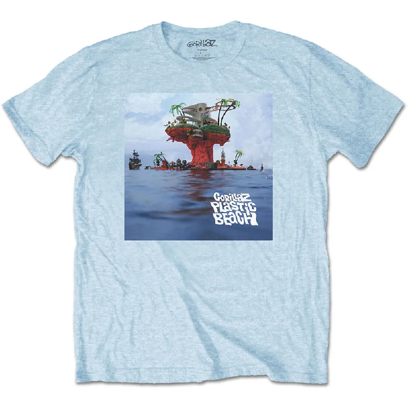 Gorillaz | Official Band T-Shirt | Plastic Beach Jersey Fabric Tulle Fabric Batik Fabric