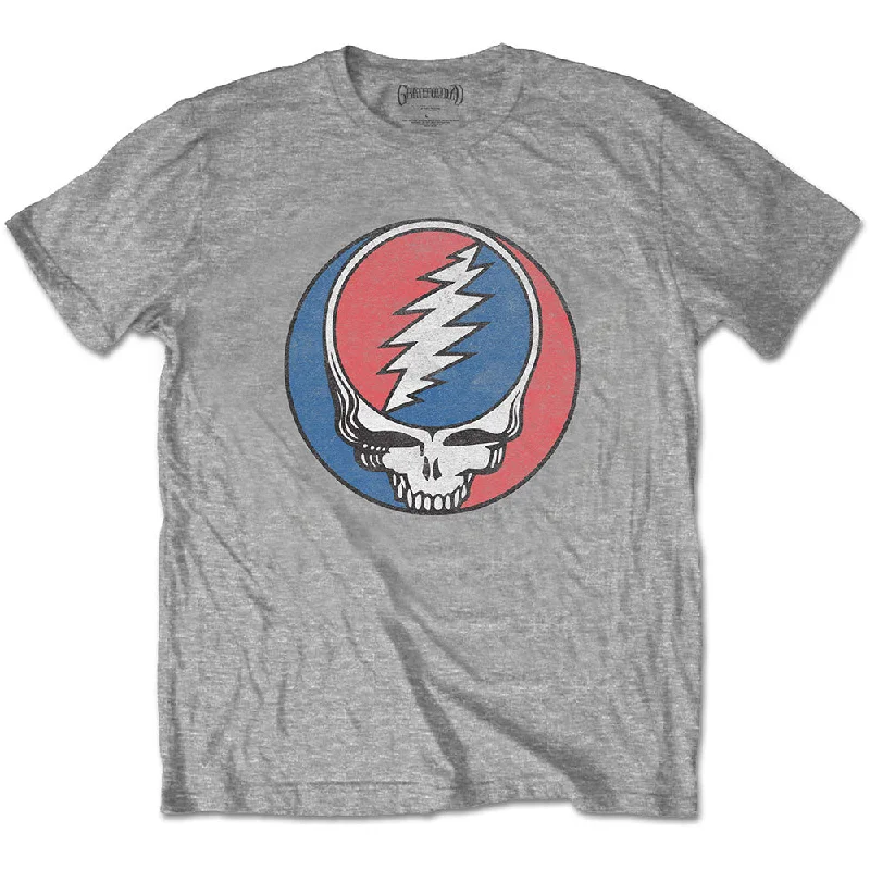 Grateful Dead | Official Band T-Shirt | Steal Your Face Classic Spandex Blend Rayon Blend Denim Blend