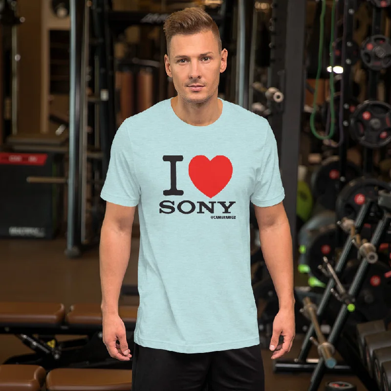 I Love Sony Camerarigz Short-Sleeve Unisex T-Shirt Sequined Glittery Shiny