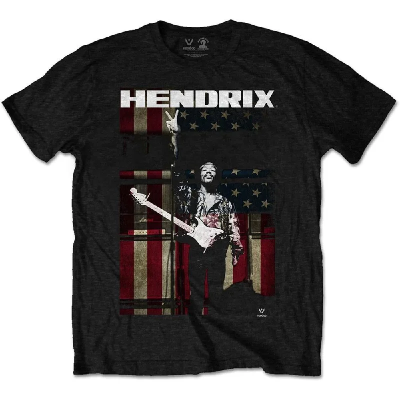 Jimi Hendrix Kids T-Shirt: Peace Flag Ribbed T-Shirt High Neck Heavyweight