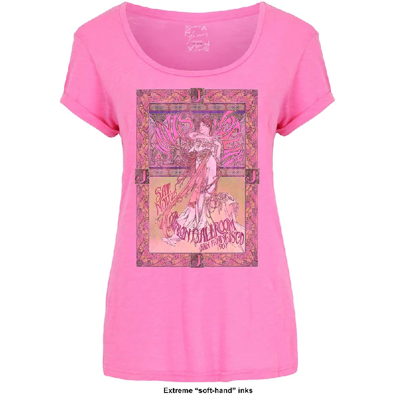 Janis Joplin Ladies T-Shirt: Avalon Ballroom '67 (Soft Hand Inks) Collared Crew Neck Turtle Neck Janis Joplin Ladies T-Shirt: Avalon Ballroom '67 (Soft Hand Inks) Collared Crew Neck Turtle Neck