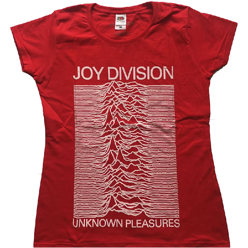 Joy Division Ladies T-Shirt: Unknown Pleasures Sequined Glittery Shiny
