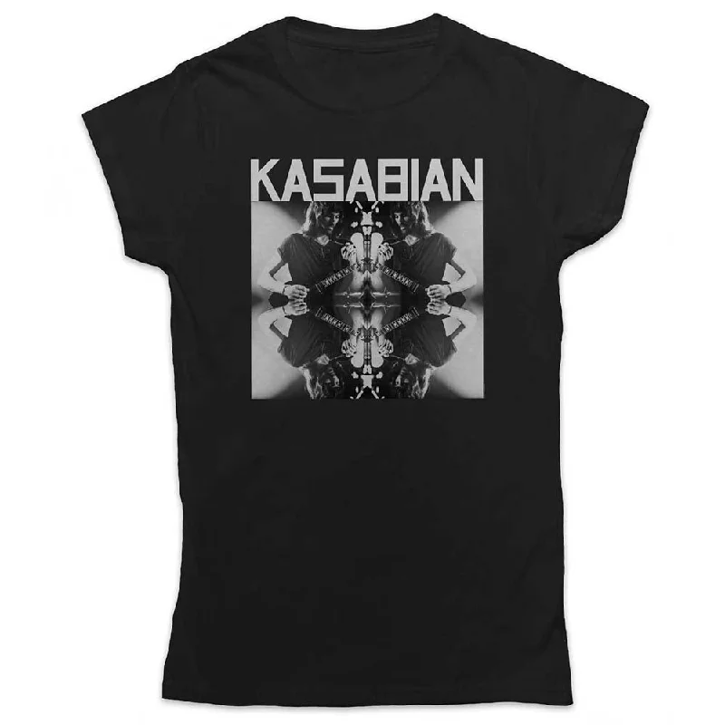 Kasabian Ladies T-Shirt: Solo Reflect Solid Print Embellished
