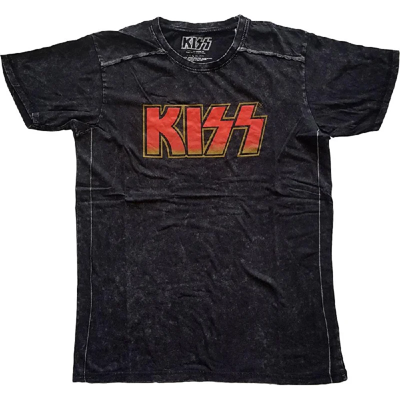KISS Snow Wash T-Shirt: Classic Logo Polka Dot Checkered Tartan