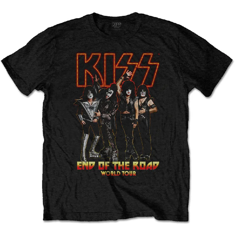 KISS T-Shirt: End Of The Road Tour (Back Print) Graphic T-Shirt Round Neck Polyester