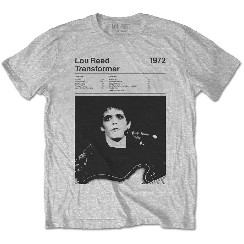 Lou Reed | Official Band T-Shirt | Transformer Track List Graphic Embroidered Appliqued