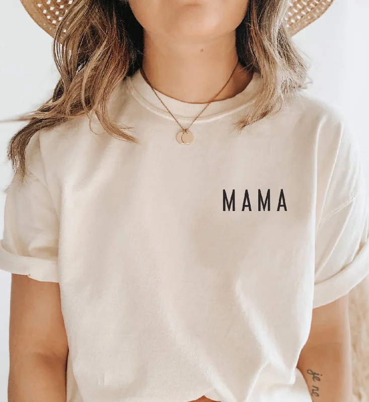 Mama Women Tee Notch Collar Peter Pan Collar Cowl Neck