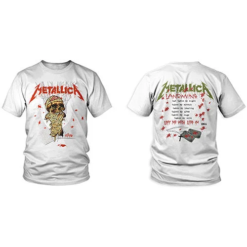 Metallica | Official Band T-Shirt | One Landmine (Back Print) Wool Fabric Cashmere Fabric Tweed Fabric