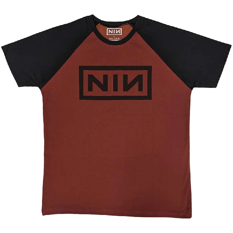 Nine Inch Nails | Official Band Raglan T-Shirt | Classic Logo Zippered Front Buttoned Front Snap Front Nine Inch Nails | Official Band Raglan T-Shirt | Classic Logo Zippered Front Buttoned Front Snap Front