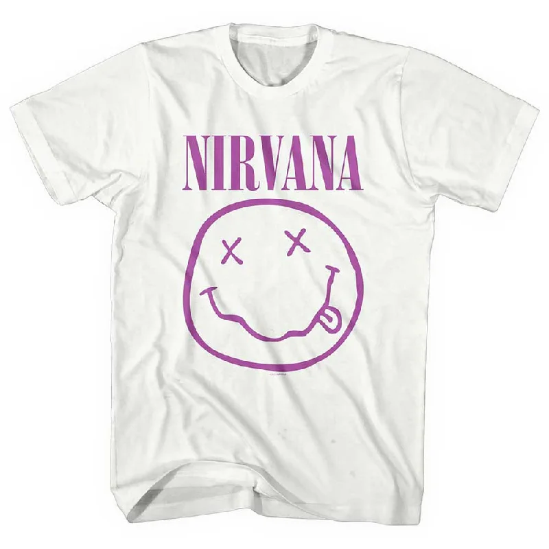 Nirvana | Official Band T-Shirt | Purple Happy Face Modern Contemporary Chic