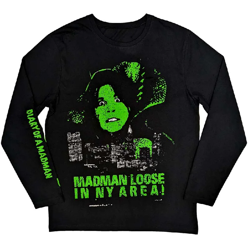 Ozzy Osbourne| Official Band Long Sleeve T-Shirt | Madman Loose (Back & Sleeve Print) Cozy Warm Stylish Ozzy Osbourne| Official Band Long Sleeve T-Shirt | Madman Loose (Back & Sleeve Print) Cozy Warm Stylish