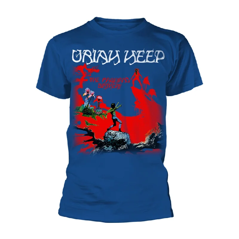 Uriah Heep Unisex T-shirt: The Magicians Birthday (Blue) Anti-Shrink Durable Soft