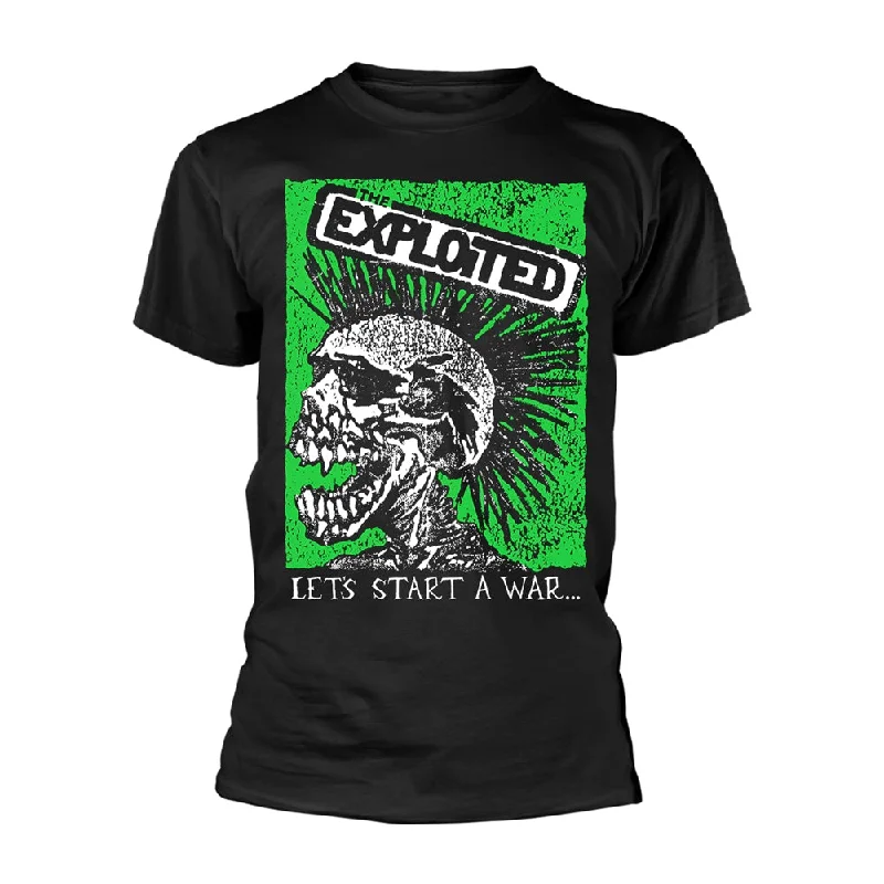 The Exploited Unisex T-shirt: Let's Start A War (Skull) Zippered Front Buttoned Front Snap Front The Exploited Unisex T-shirt: Let's Start A War (Skull) Zippered Front Buttoned Front Snap Front