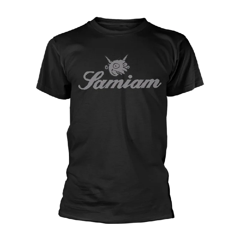 Samiam Unisex T-shirt: Devil Logo (Organic Ts) Striped Floral Plaid