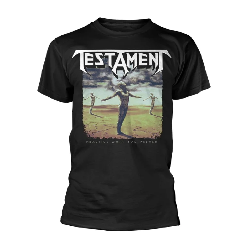 Testament Unisex T-shirt: Practice What You Preach (back print) Zippered Front Buttoned Front Snap Front Testament Unisex T-shirt: Practice What You Preach (back print) Zippered Front Buttoned Front Snap Front