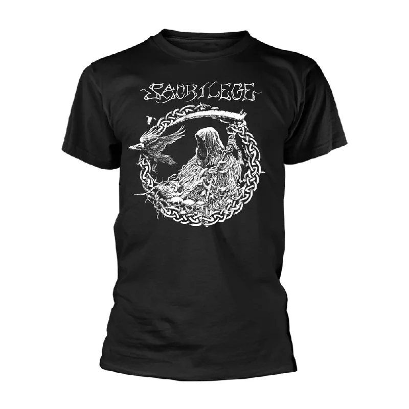 Sacrilege Unisex T-shirt: Reaper Notch Collar Peter Pan Collar Cowl Neck