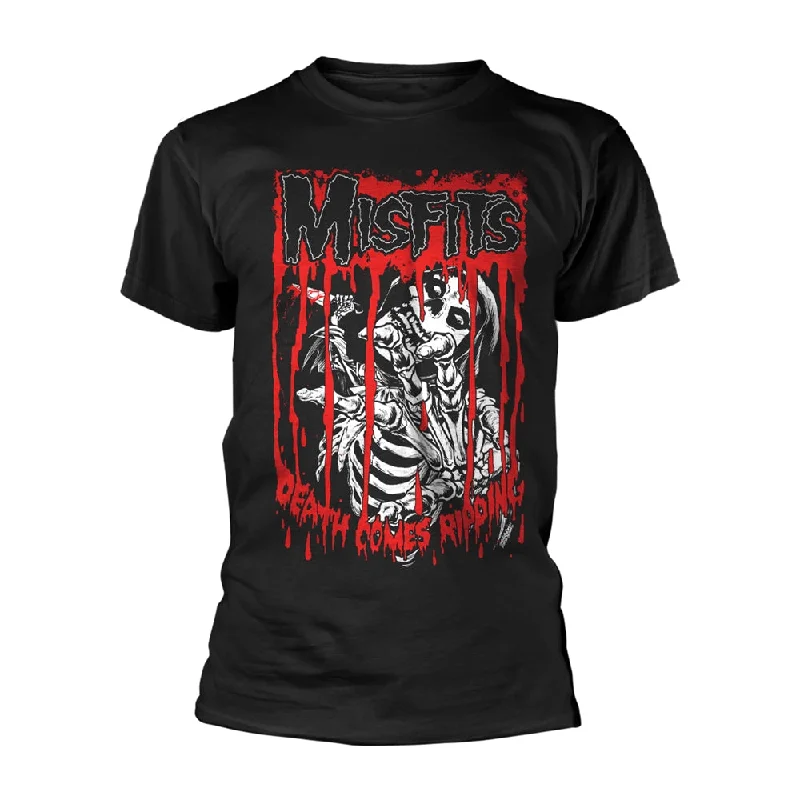 Misfits Unisex T-shirt: Death Comes Ripping Polka Dot Checkered Tartan