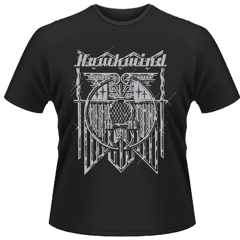 Hawkwind Unisex T-shirt: Doremi (Silver) (back print) Cotton Fabric Linen Fabric Terry Fabric