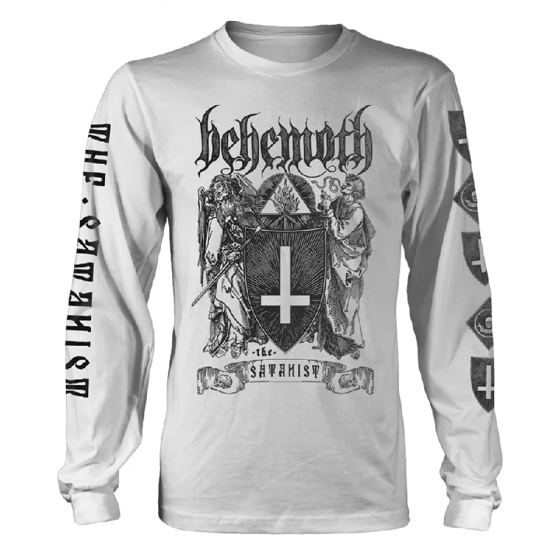 Behemoth Unisex Long Sleeved T-shirt: The Satanist (White) Chenille Fabric Brocade Fabric Lace Fabric Behemoth Unisex Long Sleeved T-shirt: The Satanist (White) Chenille Fabric Brocade Fabric Lace Fabric