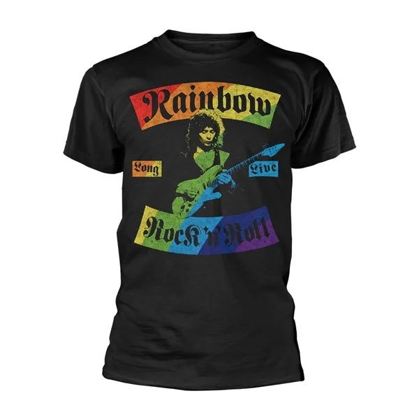 Rainbow | Official Band T-Shirt | Long Live RNR Rainbow Front Pockets Side Pockets Patch Pockets Rainbow | Official Band T-Shirt | Long Live RNR Rainbow Front Pockets Side Pockets Patch Pockets