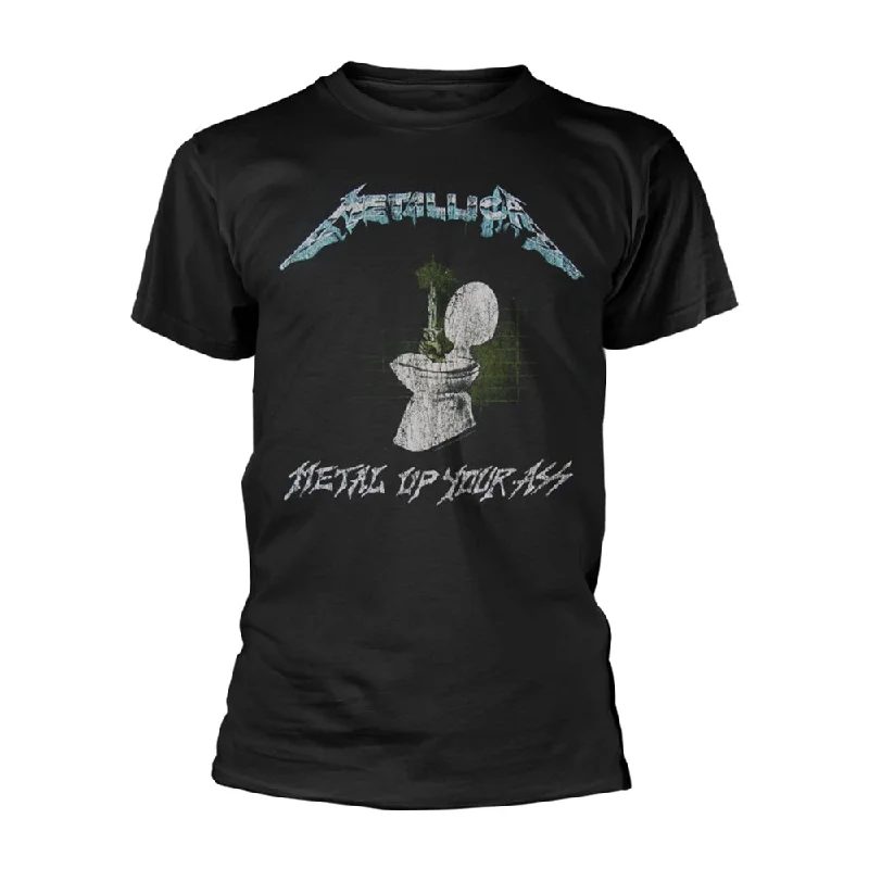 Metallica Unisex T-shirt: Metal Up Your Ass (back print) Silk Blend Satin Velvet