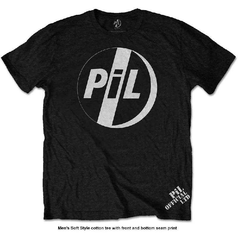 PIL (Public Image Ltd) | Official Band T-shirt | White Logo Collared Crew Neck Turtle Neck