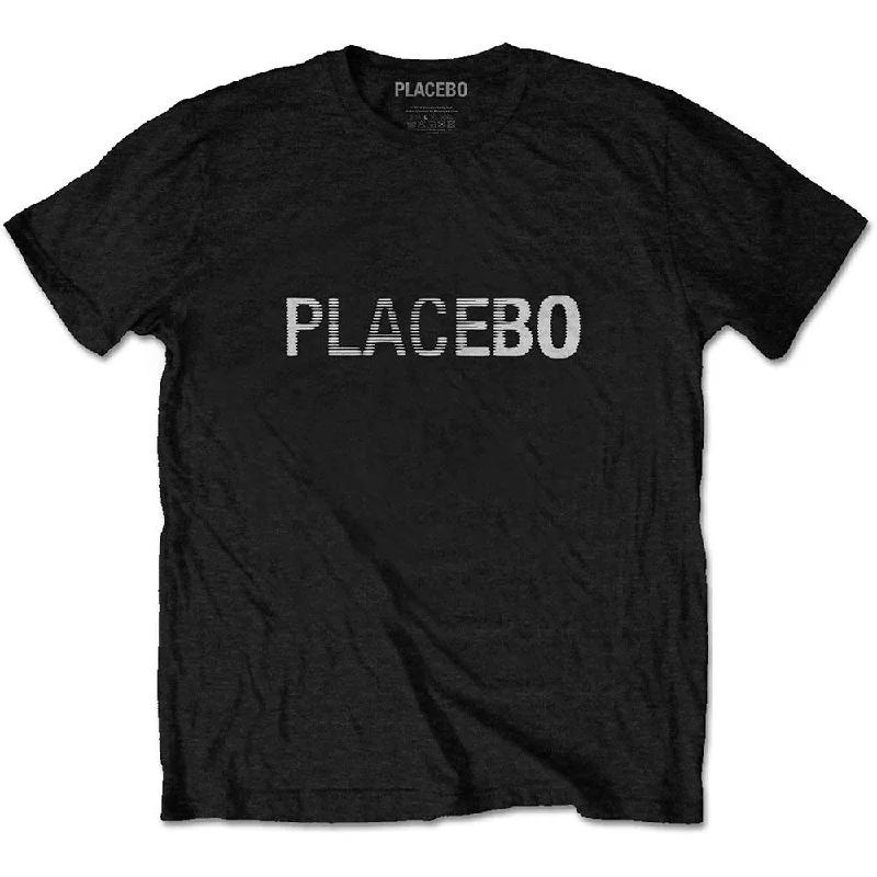 Placebo | Official Band T-Shirt | Logo V-Neck T-Shirt Long Sleeve Cotton