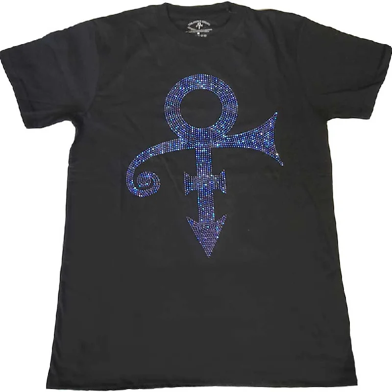 Prince | Official Band T-shirt | Purple Symbol (Diamante) Sequined Glittery Shiny