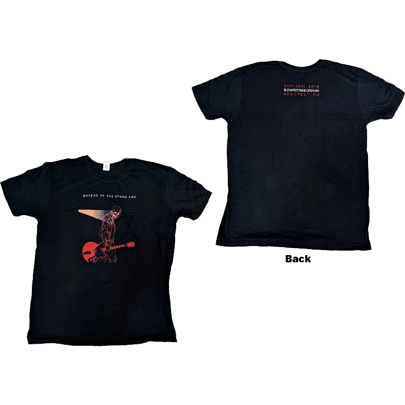 Queens Of The Stone Age | Official Band T-Shirt | Budapest 2018 (Back Print) Front Pockets Side Pockets Patch Pockets
