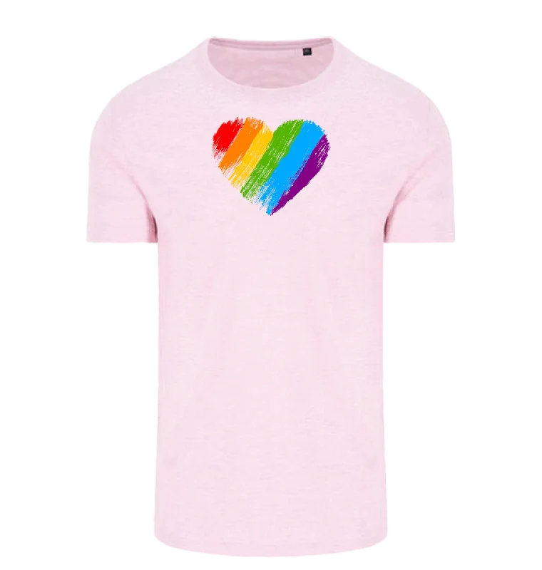 Rainbow Heart T-Shirt Knit Fabric Woven Fabric Fleece Fabric