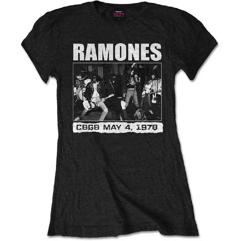 Ramones Ladies T-Shirt: CBGB 1978 Hooded Caped Shawl Collar