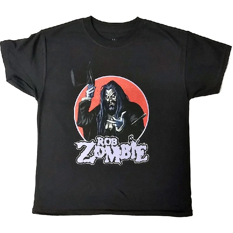 Rob Zombie Kids T-Shirt: Magician Notch Collar Peter Pan Collar Cowl Neck