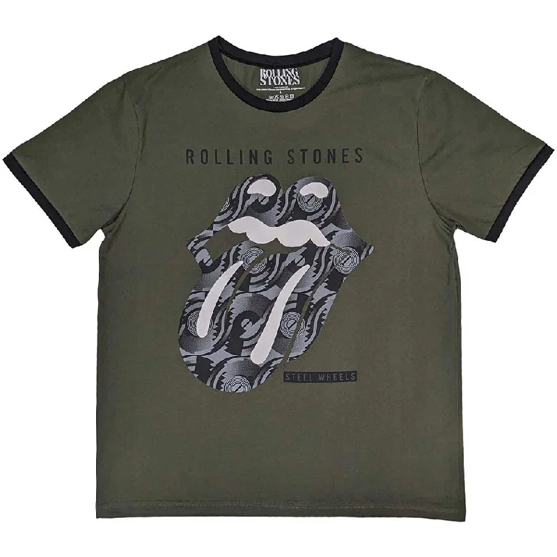 The Rolling Stones | Official Band Ringer T-Shirt | Black & White Tongue Collared Crew Neck Turtle Neck The Rolling Stones | Official Band Ringer T-Shirt | Black & White Tongue Collared Crew Neck Turtle Neck