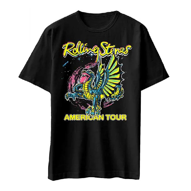 The Rolling Stones | Official Band T-Shirt | American Tour Dragon Ribbed Striped Patterned The Rolling Stones | Official Band T-Shirt | American Tour Dragon Ribbed Striped Patterned