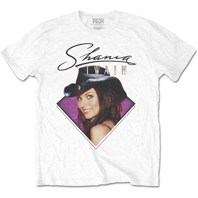 Shania Twain | Official Band T-Shirt | Purple Photo Plaid T-Shirt Polka Dot Checkered Shania Twain | Official Band T-Shirt | Purple Photo Plaid T-Shirt Polka Dot Checkered