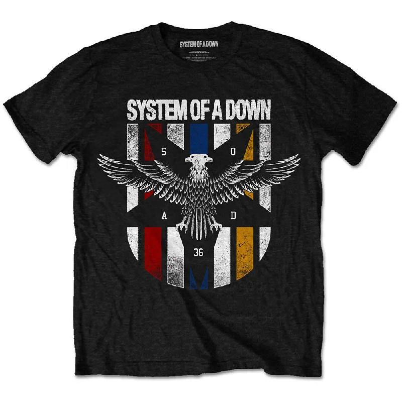 System Of A Down | Official Band T-Shirt | Eagle Colours Elasticated Padded Insulated System Of A Down | Official Band T-Shirt | Eagle Colours Elasticated Padded Insulated