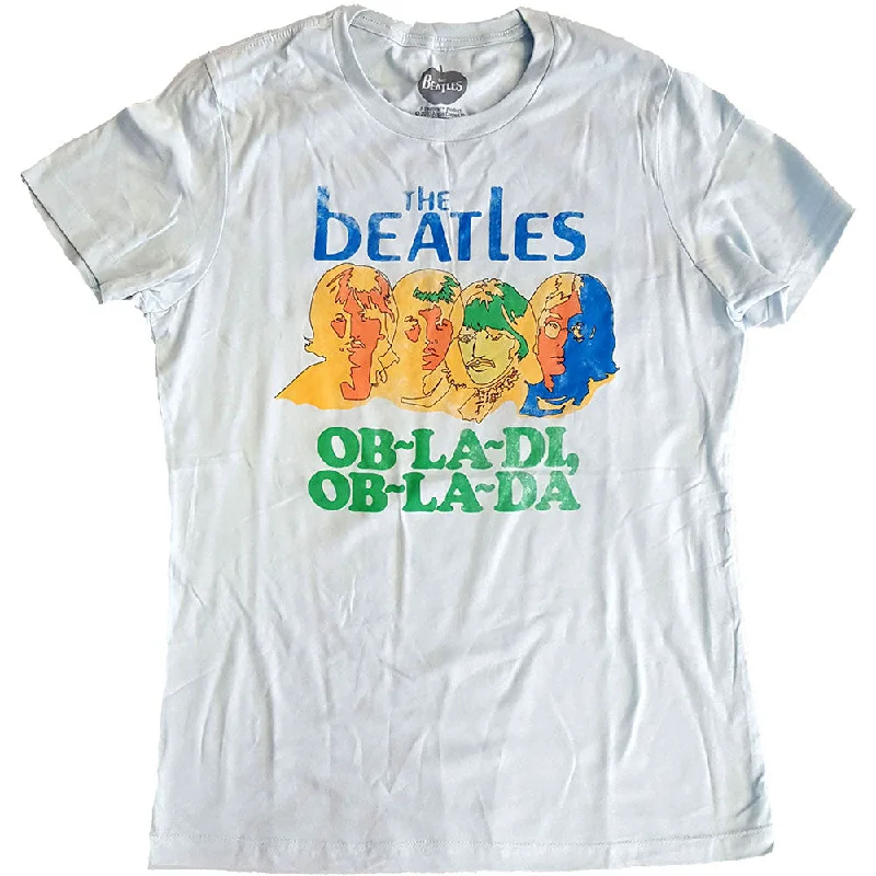 The Beatles Ladies Premium T-Shirt: Ob-La-Di (Back Print) Fashionable Trendy Casual