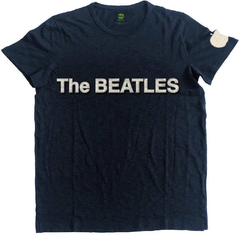 The Beatles Unisex Fashion T-Shirt: Logo & Apple (Applique Motifs) Zippered Buttoned Snapped The Beatles Unisex Fashion T-Shirt: Logo & Apple (Applique Motifs) Zippered Buttoned Snapped