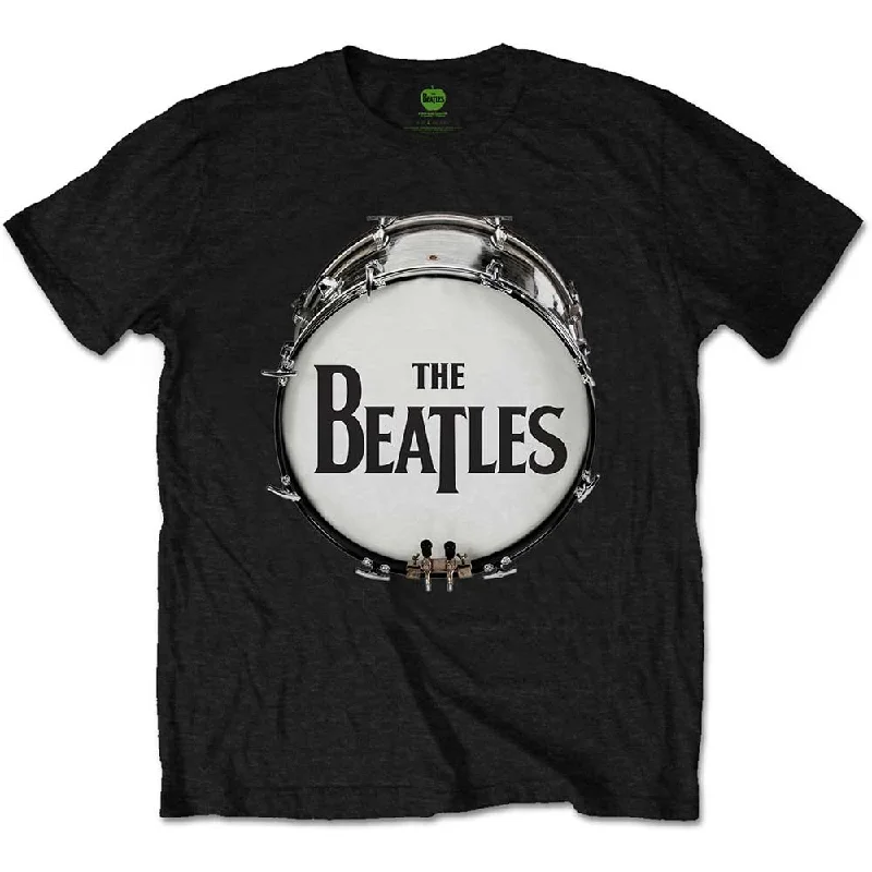 The Beatles | Official Band T-Shirt | Original Drum Skin Graphic Embroidered Appliqued The Beatles | Official Band T-Shirt | Original Drum Skin Graphic Embroidered Appliqued