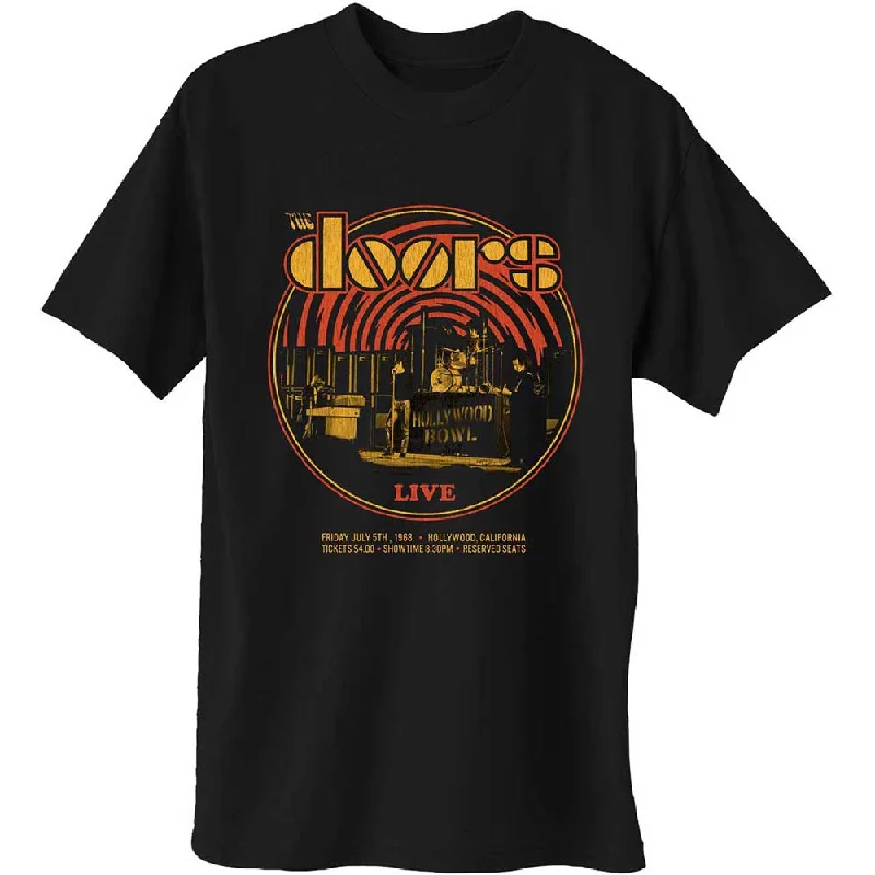 The Doors | Official Band T-Shirt | 68 Retro Circle Basic T-Shirt Crew Neck Short Sleeve