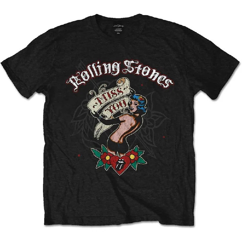 The Rolling Stones | Official Band T-Shirt | Miss You Hooded Caped Shawl Collar