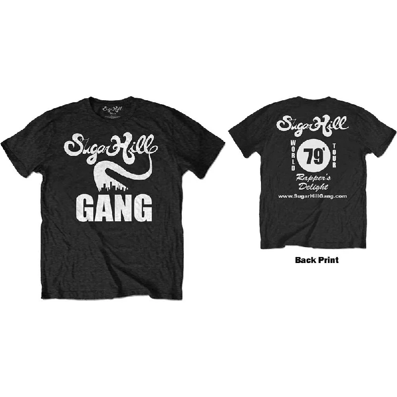 The Sugar Hill Gang | Official Band T-Shirt | Rappers Delight Tour (Back Print) Thin T-Shirt Open Front Quick Dry The Sugar Hill Gang | Official Band T-Shirt | Rappers Delight Tour (Back Print) Thin T-Shirt Open Front Quick Dry