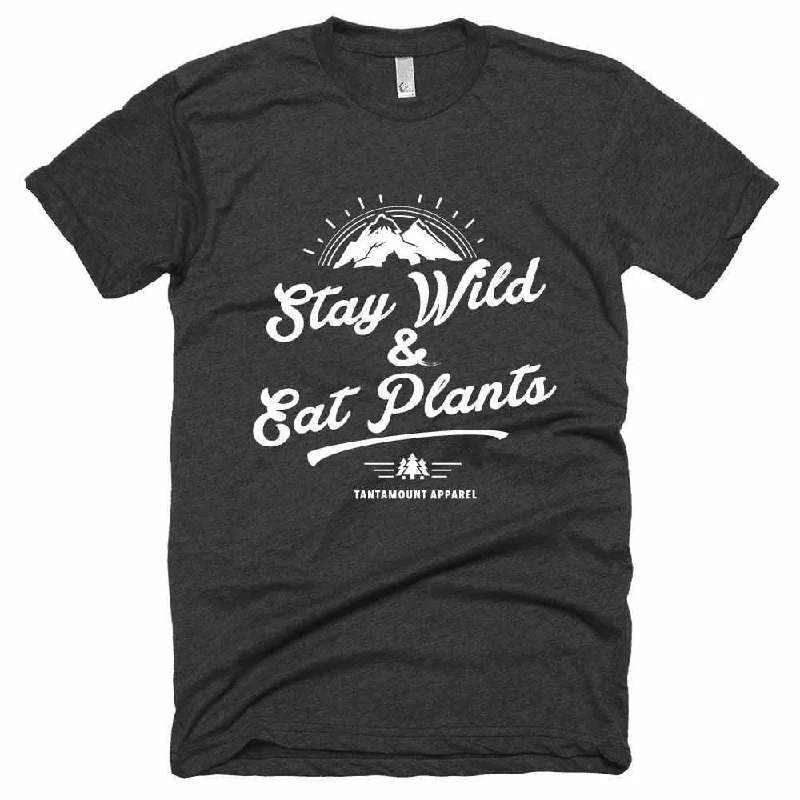 Unisex Stay Wild Triblend Tee Collared T-Shirt Boat Neck A-Line