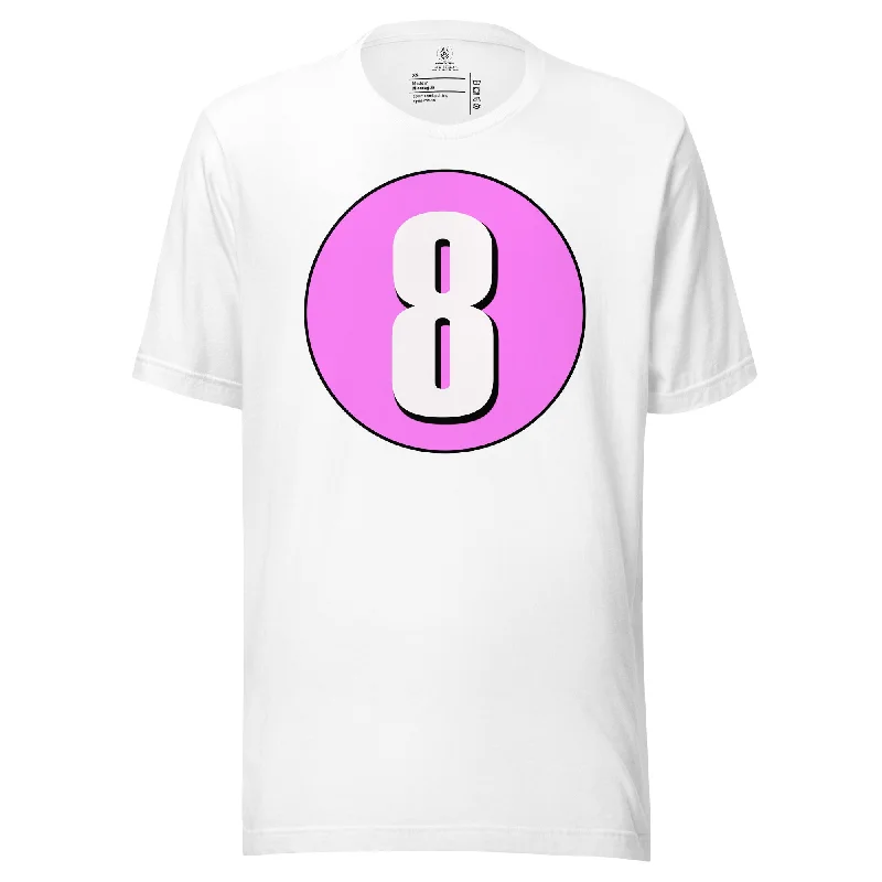 Unisex t-shirt: White on Pink 8 Elegant Classic Vintage